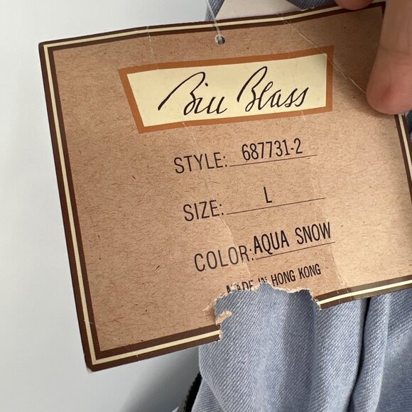 Bill Blass Vintage Blue Denim Pleated Romper Aqua Snow Size Large NWT - Picture 13 of 14